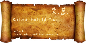 Kaizer Emiliána névjegykártya